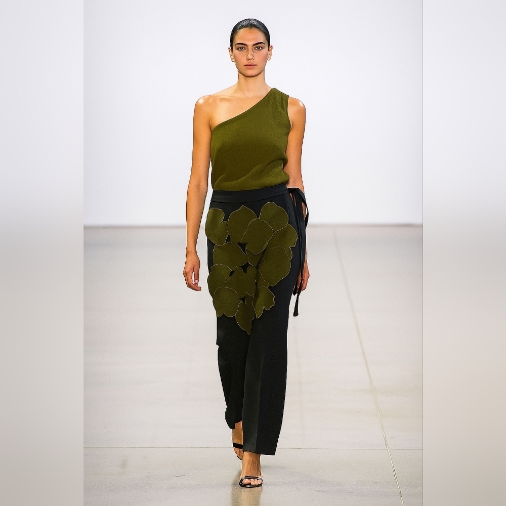Tibi "Valia" Cutout Felt Panel Trousers